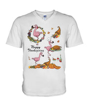 Load image into Gallery viewer, Flamingo Happy Thanksgiving Guys V-Neck