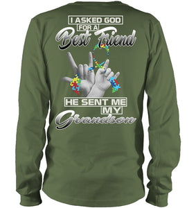 Autism Grandson Family Custom T-Shirt Unisex Long Sleeve