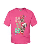 Load image into Gallery viewer, Pug Lover Christmas Hohoho Funny T-Shirt Youth Tee
