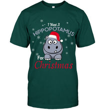 Load image into Gallery viewer, I Want A Hippopotamus For Christmas Shirt Guys Tee