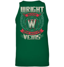 Load image into Gallery viewer, Wright Blood Runs Through Veins Black Quote Name T-Shirt Unisex Tank Top