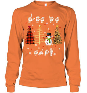 Let It Snow Christmas Snowman Asl Gift Tee Unisex Long Sleeve