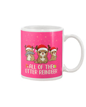Load image into Gallery viewer, Merry Ottermas All Of The Otter Reindeer Black T-Shirt Mug