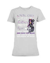 Load image into Gallery viewer, Tattoos Pretty Eyes Gift For April Girl T-Shirt Ladies Tee