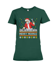 Load image into Gallery viewer, Merry Mixmas - Santa Claus Dj Funny Christmas Gift Ladies Tee