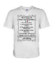 Load image into Gallery viewer, Italian Say Goodbye Funny Tee Guys V-Neck