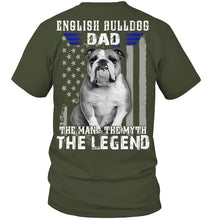 Load image into Gallery viewer, English Bulldog  - The Man - The Myth - The Legend Black T-Shirt Guys Tee