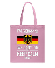 Load image into Gallery viewer, Keep Calm German Funny Quote Basketweave Tote Bag
