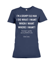 Load image into Gallery viewer, Grumpy Old Man March Wife Black Quote T-Shirt Ladies Tee