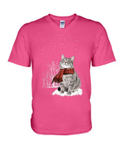 Load image into Gallery viewer, Cute Cat Christmas Gift For Cat Lovers Custom T-Shirt Guys V-Neck