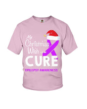 Load image into Gallery viewer, Epilepsy Awareness - My Christmas Wish Is A Cure Youth Tee