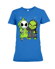 Load image into Gallery viewer, Cute Little Jack Skellington Grinch Best Friend Christmas Gift Shirt Ladies Tee