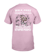 Load image into Gallery viewer, Grumpy Old Man Anger Issue For Stupid People Black T-Shirt Guys Tee
