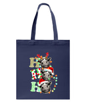 Load image into Gallery viewer, Funny Cows Ho Ho Ho Christmas Gift For Cow Lovers Basketweave Tote Bag