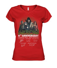 Load image into Gallery viewer, Arrow 8Th Anniversary Gift For Fans Black T-Shirt Ladies V-Neck