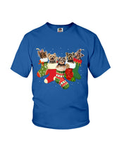 Load image into Gallery viewer, Yorkies In The Socks For Yorkie Lovers Christmas Gift Youth Tee
