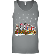 Load image into Gallery viewer, Cat - Trunk Snow Xmas Black T-Shirt Unisex Tank Top