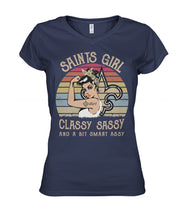 Load image into Gallery viewer, Saitn Girl Classy Sassy T-Shirt Ladies V-Neck
