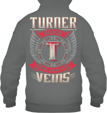 Load image into Gallery viewer, Turner Blood Runs Through Veins Black Quote Name T-Shirt Hoodie