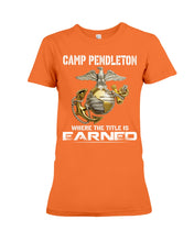 Load image into Gallery viewer, Camp Pendleton Earned Black T-Shirt Ladies Tee