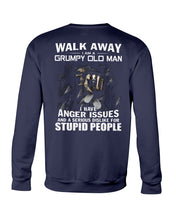 Load image into Gallery viewer, Grumpy Old Man Anger Issue For Stupid People Black T-Shirt Sweatshirt