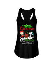 Load image into Gallery viewer, 55Th Anniversary A Charlie Brown Christmas Black T-Shirt Ladies Flowy Tank