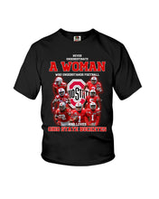 Load image into Gallery viewer, Woman Loves Ohio States Buckeyes American Football Ncaa 2019 T-Shirt Youth Tee