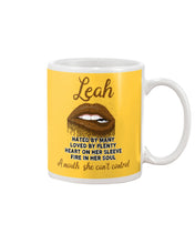 Load image into Gallery viewer, Leah A Mouth She Can't Control Quote Name T-Shirt Mug