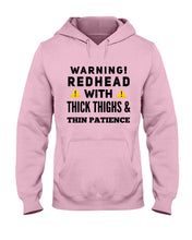 Load image into Gallery viewer, Warning Redhead With Thick Thighs Quote Mug Hoodie
