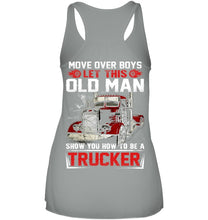 Load image into Gallery viewer, Old Trucker Move Over Boys Black T-Shirt Ladies Flowy Tank
