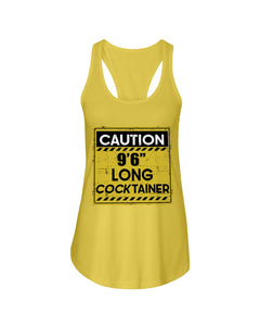 Caution 9'6'' Long Cocktainer Black T-Shirt Ladies Flowy Tank