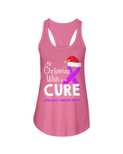 Load image into Gallery viewer, Epilepsy Awareness - My Christmas Wish Is A Cure Ladies Flowy Tank