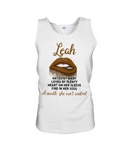 Load image into Gallery viewer, Leah A Mouth She Can't Control Quote Name T-Shirt Unisex Tank Top