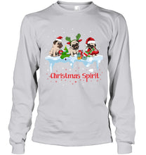 Load image into Gallery viewer, Pug Christmas Gift Black T-Shirt Unisex Long Sleeve