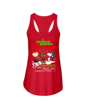 Load image into Gallery viewer, 55Th Anniversary A Charlie Brown Christmas Black T-Shirt Ladies Flowy Tank