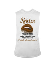 Load image into Gallery viewer, Kristen A Mouth She Can&#39;t Control Quote Name T-Shirt Unisex Long Sleeve