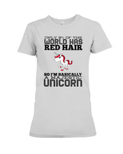 Load image into Gallery viewer, Redhead Unicorn Gift For Fans Funny T-Shirt Ladies Tee