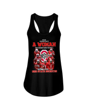 Load image into Gallery viewer, Woman Loves Ohio States Buckeyes American Football Ncaa 2019 T-Shirt Ladies Flowy Tank