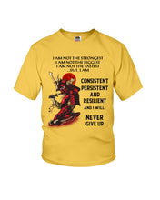 Load image into Gallery viewer, Samurai Consistent Persistent Resilient Quote T-Shirt Youth Tee