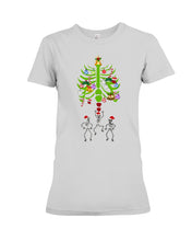 Load image into Gallery viewer, Merry Christmas Funny Dancing Skeleton Ladies Tee