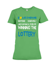 Load image into Gallery viewer, Down Syndrome Lottery Black T-Shirt Gift Ladies Tee