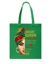Load image into Gallery viewer, January Queen 3 Sides Horoscopes T-Shirt Basketweave Tote Bag