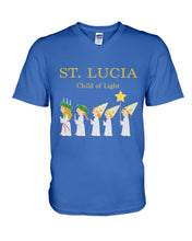 Load image into Gallery viewer, St Lucia Child Of Light God Jesus Christmas Gift Guys V-Neck