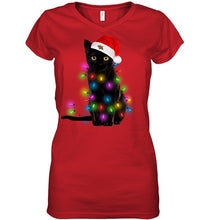 Load image into Gallery viewer, Cat Merry And Bright New Ladies V-Neck