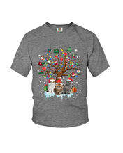 Load image into Gallery viewer, Christmas Tree Cat Lovers Cute Funny T-Shirt Youth Tee