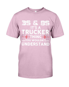 3S And 8S Trucker Lovers Black T-Shirt Guys Tee