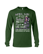 Load image into Gallery viewer, Tattoos Pretty Eyes Gift For April Girl T-Shirt Unisex Long Sleeve