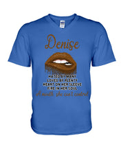 Load image into Gallery viewer, Denise A Mouth She Can't Control Quote T-Shirt Guys V-Neck