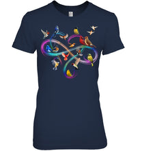 Load image into Gallery viewer, Bird Colorful Infinity Sign Ladies Tee