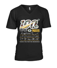 Load image into Gallery viewer, 100 Years Of Greenbay Packers T-Shirt Guys V-Neck